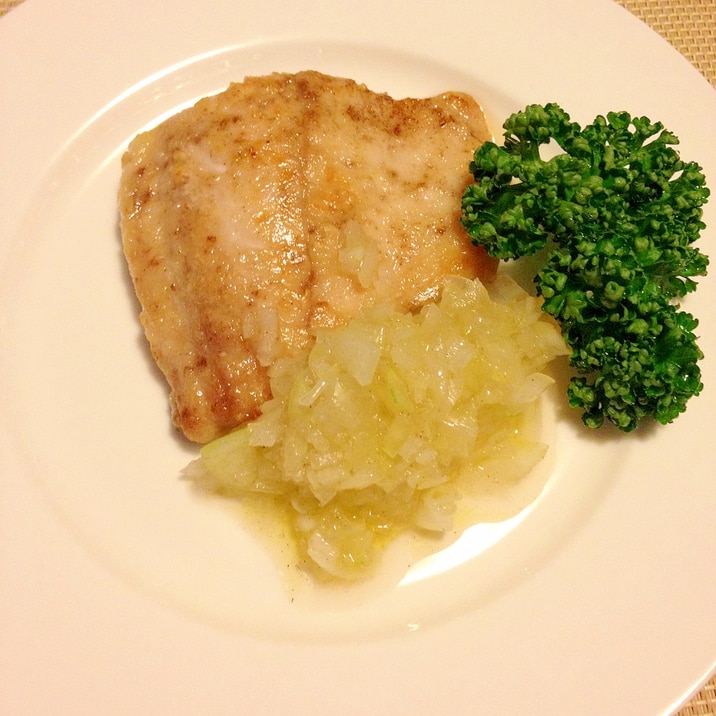 鯵のムニエル オニオンソース添え レシピ 作り方 By きのこのみみ 楽天レシピ 鯵のムニエル オニオンソース添え レシピ 作り方 By きのこのみみ 楽天レシピ